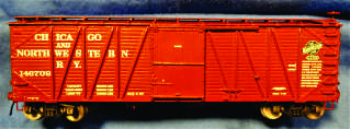*13201 ARA 40 FT SS BOXCAR, 1923/25, HUTCHINS ROOF, MURPHY 7/8 END, WOOD DOOR, K BRAKE, C&NW