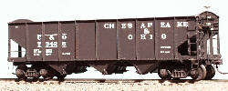 2152 USRA 70-TON HOPPER, MODERN, DREADNAUGHT END, C&O